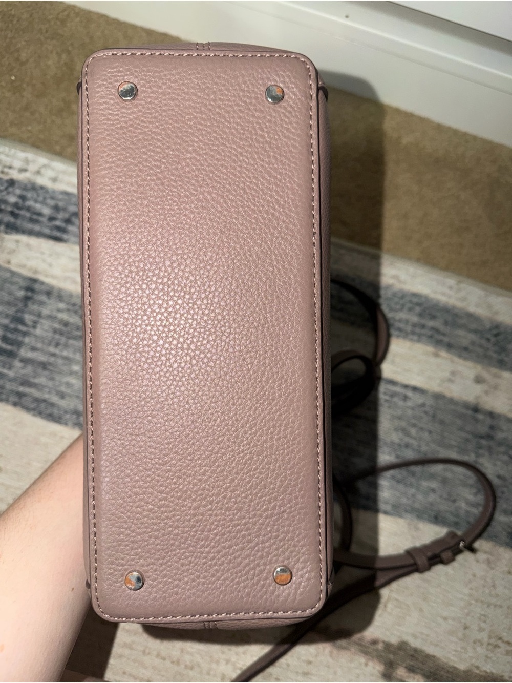 kate spade Taupe Pebbled Leather Satchel with Crossbody Strap - Picture 6 of 6